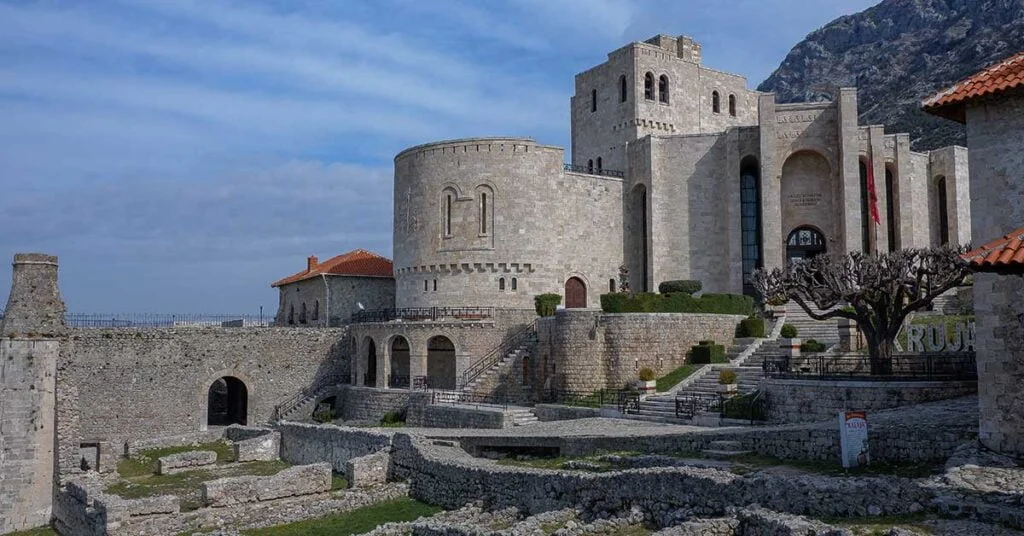 Skanderbeg Museum at Kruja Castle on a mountain in Kruja, Albania