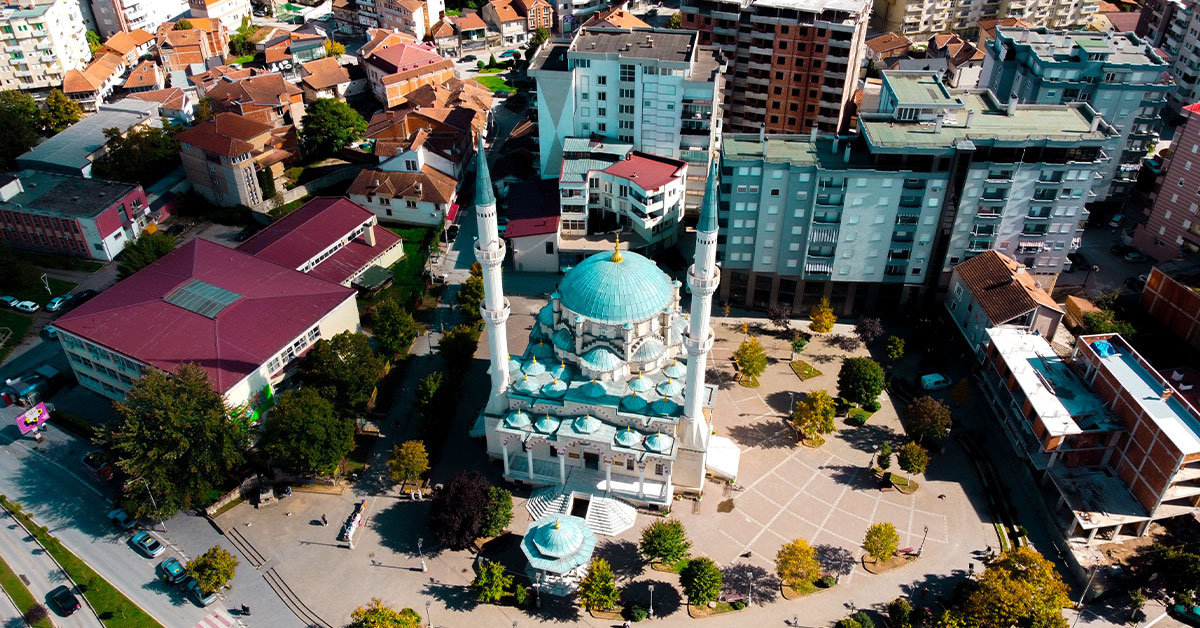 The city of Mitrovica, Kosovo.