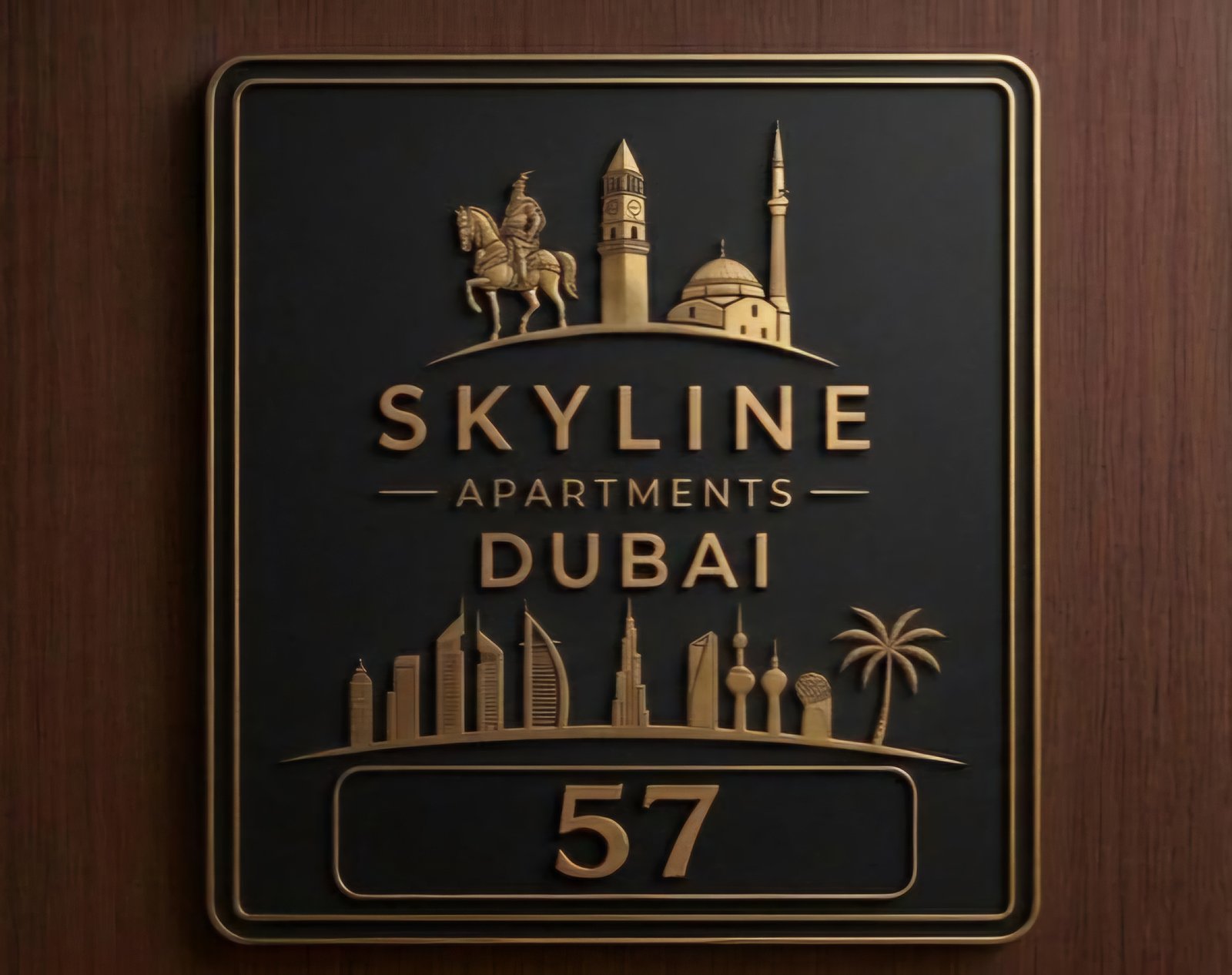 Dubai Apartment sign in Tirana